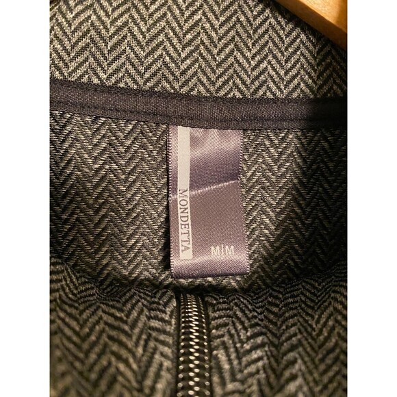 Mondetta Hoodie Women's Medium Gray‎ Chevron Stretch Thumb Hole Sleeve Full-Zip - Picture 6 of 16